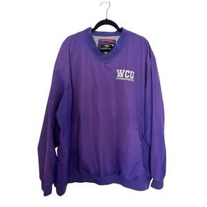 WCU Catamounts Purple V-Neck Windbreaker Jacket 4XL Collegiate Pullover